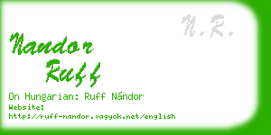 nandor ruff business card
