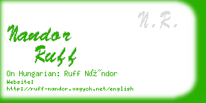 nandor ruff business card